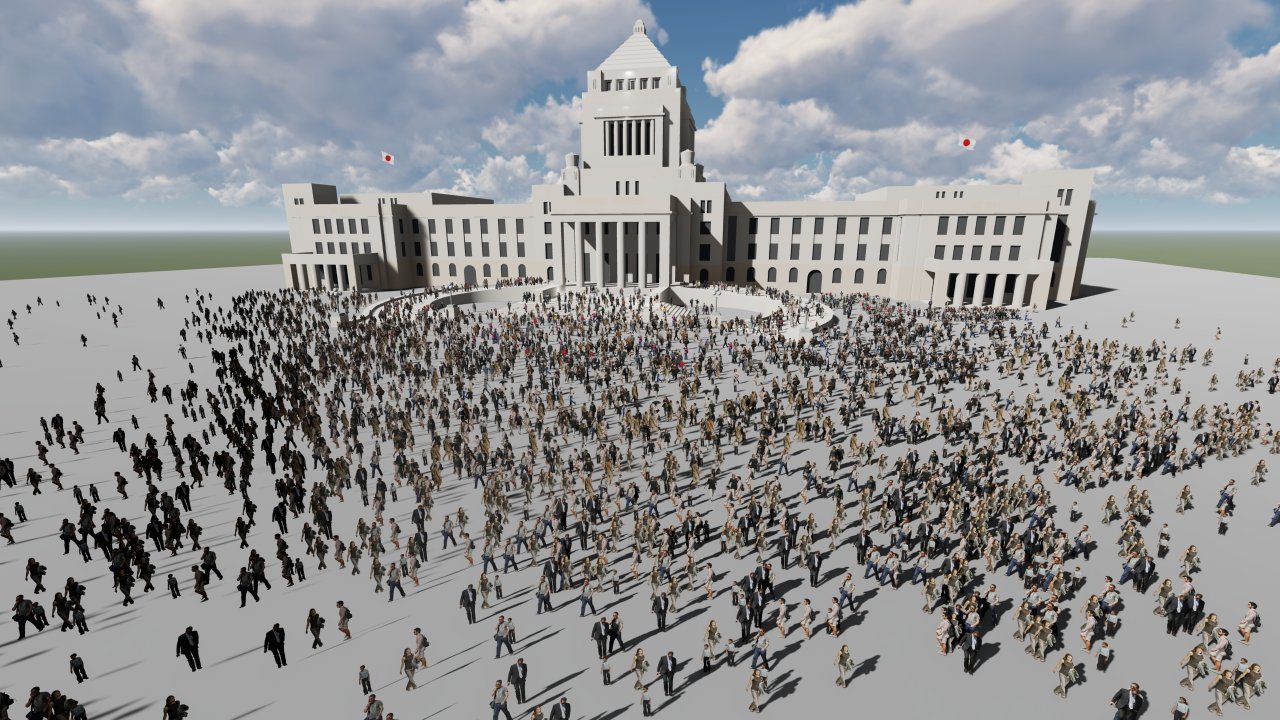 Virtual Protest — 国会議事堂前のバーチャルデモ